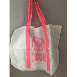 Vintage Victorias Secret Tote Large Nylon Bag White University of PINK 1986 NWT